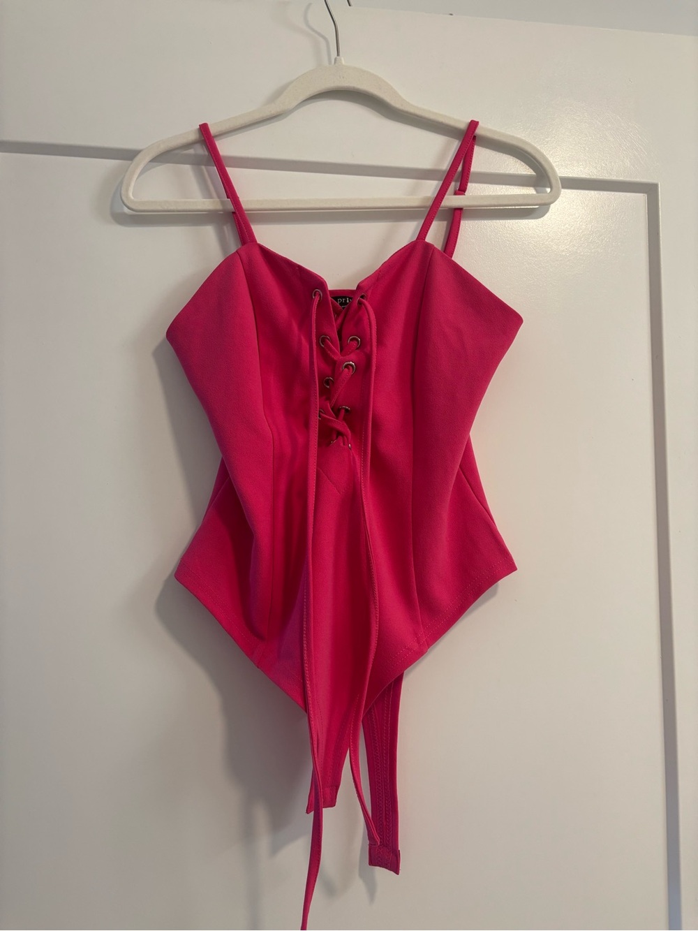 Nwt forever 21 Hot Pink Lace-Up Corset Bodysuit